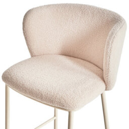 Beliani Set Of 2 Bar Chairs Mina Ii Boucle Light Beige - thumbnail 8