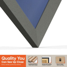 "AK Frames 25X17"" Dark Grey Sleek Vinyl Record Frame With Blue Mount For 12 Inch Lp Cover & Disc - Overlapped Design" - thumbnail 3