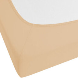 Beliani Fitted Sheet Janbu Cotton 90 X 200 Cm Beige - thumbnail 5