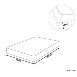 Beliani Fitted Sheet Janbu Cotton 90 X 200 Cm Beige - thumbnail 3