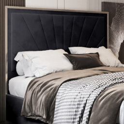 Roxy Upholstered Soft Velvet Metal Black Bed Frame - thumbnail 2