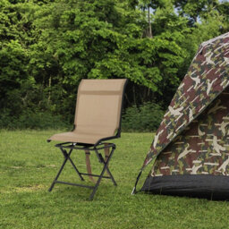 Gainoom Outdoor Swivel Brown Hunting Chair Foldable Chair Spin Chair W/ Mesh Back - thumbnail 4
