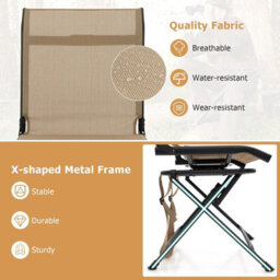 Gainoom Outdoor Swivel Brown Hunting Chair Foldable Chair Spin Chair W/ Mesh Back - thumbnail 9