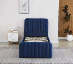 Kosy Koala Ottoman Gas Lift Storage Bed 3Ft Single And 1 Mattress Blue Velvet Bedroom - thumbnail 5