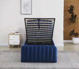 Kosy Koala Ottoman Gas Lift Storage Bed 3Ft Single And 1 Mattress Blue Velvet Bedroom - thumbnail 2
