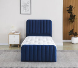 Kosy Koala Ottoman Gas Lift Storage Bed 3Ft Single And 1 Mattress Blue Velvet Bedroom - thumbnail 3