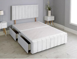 Comfy Deluxe 6Ft Superking Panel White Plush Divan Bed Set Headboard & Footboard 0 Drawers - thumbnail 2