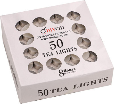 Divchi Candles 50 Pack 8 Hour Tea Lights  Long Burning Tea Lights Candle  Unscented Tealights Great For Everyday Use  Wax Melts