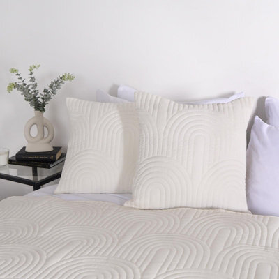 Ohs 2 Pack Arches Pinsonic Cushion Covers, Cream - 45 X 45Cm - image 1