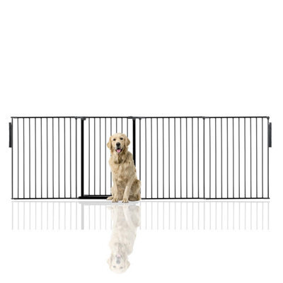 Bettacare Premium Extra Tall Multi Panel Flexible Dog Barrier, Up To 298Cm Wide, Black, 105Cm Tall - image 1