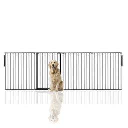 Bettacare Premium Extra Tall Multi Panel Flexible Dog Barrier, Up To 298Cm Wide, Black, 105Cm Tall - thumbnail 1
