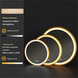 Luvodi 800mm Luxury Gold Round Led Mirror For Bathroom With Lights Anti-Fog 3 Color Dimmable - thumbnail 8