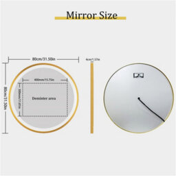 Luvodi 800mm Luxury Gold Round Led Mirror For Bathroom With Lights Anti-Fog 3 Color Dimmable - thumbnail 2