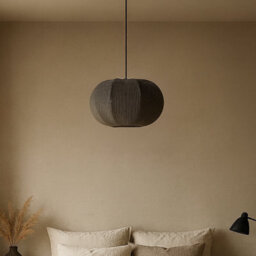 CGC Lighting Cgc Lila Grey Oval Stretch Ribbed Cotton Fabric Lampshade - thumbnail 5