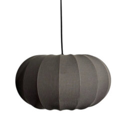 CGC Lighting Cgc Lila Grey Oval Stretch Ribbed Cotton Fabric Lampshade