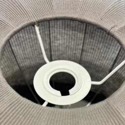 CGC Lighting Cgc Lila Grey Oval Stretch Ribbed Cotton Fabric Lampshade - thumbnail 7