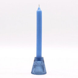 Serenityy Flip Dinner Candle And Tealight Holder In Royal Blue - Glass, Brushed Gloss Finish, Pack Of 1 - thumbnail 2