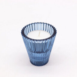 Serenityy Flip Dinner Candle And Tealight Holder In Royal Blue - Glass, Brushed Gloss Finish, Pack Of 1 - thumbnail 3