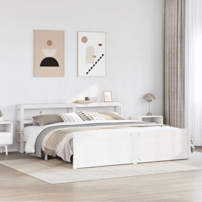 Berkfield Bed Frame With Headboard Without Mattress White 180X200 Cm Super King - image 1