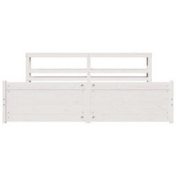 Berkfield Bed Frame With Headboard Without Mattress White 180X200 Cm Super King - thumbnail 4