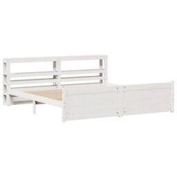 Berkfield Bed Frame With Headboard Without Mattress White 180X200 Cm Super King - thumbnail 3