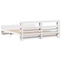 Berkfield Bed Frame With Headboard Without Mattress White 180X200 Cm Super King - thumbnail 8