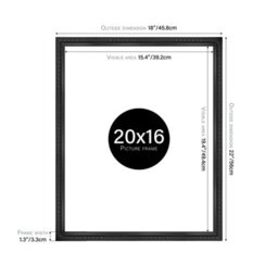 20X16 Black Ornate Picture Frame (40.6 X 50.8Cm) Poster, Photo, Artwork, Gallery Wall Or Print - thumbnail 2