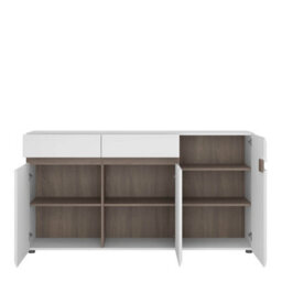 Wyld Haus Foxwhisk White And Truffle Oak Sideboard - 2 Drawers 3 Doors 1640 X 865 X 420mm - thumbnail 3