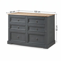 Mercers Furniture Corona Charcoal 3+3 Chest Of Drawers - thumbnail 5