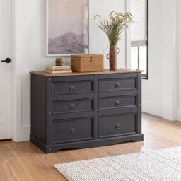 Mercers Furniture Corona Charcoal 3+3 Chest Of Drawers - thumbnail 1