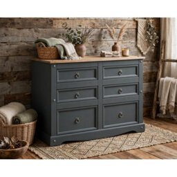 Mercers Furniture Corona Charcoal 3+3 Chest Of Drawers - thumbnail 7