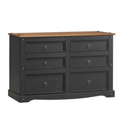 Mercers Furniture Corona Charcoal 3+3 Chest Of Drawers - thumbnail 2