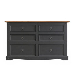 Mercers Furniture Corona Charcoal 3+3 Chest Of Drawers - thumbnail 3
