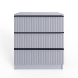 Fwstyle Dark Grey 3 Drawer Chest Of Drawers Scalloped Ripple Effect - thumbnail 4