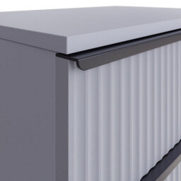 Fwstyle Dark Grey 3 Drawer Chest Of Drawers Scalloped Ripple Effect - thumbnail 5