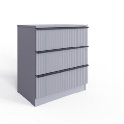 Fwstyle Dark Grey 3 Drawer Chest Of Drawers Scalloped Ripple Effect - thumbnail 2
