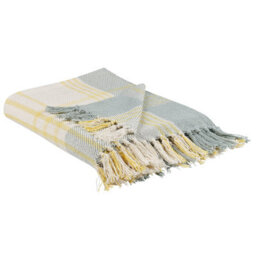 Beliani Blanket Betali Cotton 125 X 150 Cm Yellow