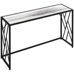 Wyld Haus Toli 120Cm Industrial Console Table - Grey Top, Black Metal Frame, L120 X D35 X H75Cm - thumbnail 2