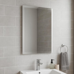 600X450mm Rectangular Frameless Bevelled Edge Bathroom Wall Mirror Portrait Or Landscape - thumbnail 3