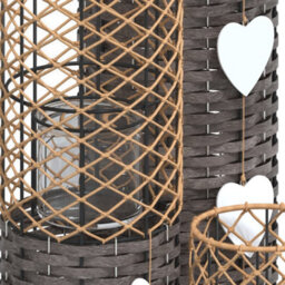 Walplus Candle Holders 3 Pcs Grey Wicker - thumbnail 5