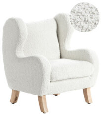 Wyld And Coco Nest And Nook Nursery Chair Off-White Bouclé With Armrests Modern Kids Armchair - thumbnail 3