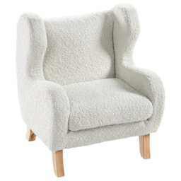 Wyld And Coco Nest And Nook Nursery Chair Off-White Bouclé With Armrests Modern Kids Armchair - thumbnail 6