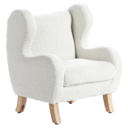 Wyld And Coco Nest And Nook Nursery Chair Off-White Bouclé With Armrests Modern Kids Armchair - thumbnail 4