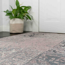 Loomed Blush Pink Grey Traditional Patchwork Living Room Rug 160X230Cm - thumbnail 2