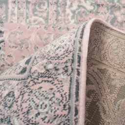 Loomed Blush Pink Grey Traditional Patchwork Living Room Rug 160X230Cm - thumbnail 3