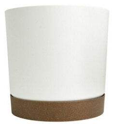 B2C Round Flower Pot Planter With Saucer Indoor Outdoor Two Tone Matt Modern Decor 14.5L (D292mm X H283mm) White - thumbnail 2