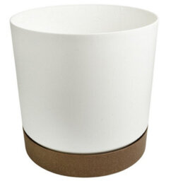 B2C Round Flower Pot Planter With Saucer Indoor Outdoor Two Tone Matt Modern Decor 14.5L (D292mm X H283mm) White - thumbnail 3