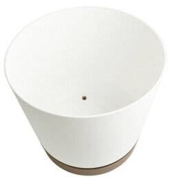 B2C Round Flower Pot Planter With Saucer Indoor Outdoor Two Tone Matt Modern Decor 14.5L (D292mm X H283mm) White - thumbnail 4