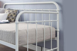 Harlow White Metal Day Bed With Folding Guest Trundle - thumbnail 2