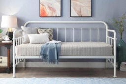 Harlow White Metal Day Bed With Folding Guest Trundle - thumbnail 4